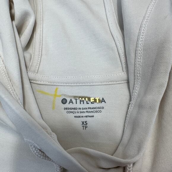 Athleta Sundown Sweatshirt Tank WMNS XS Cream Pullover Hoodie Breathable Stretch - Picture 3 of 6